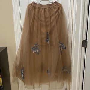 Haute Monde Embroidered Tulle Skirt